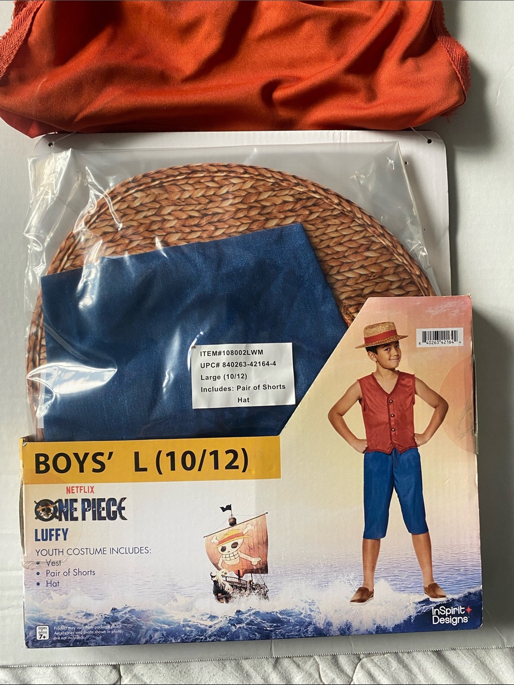 Onepiece Luffy Red and Blue Boys' Costume Vest - Picture 3 of 6